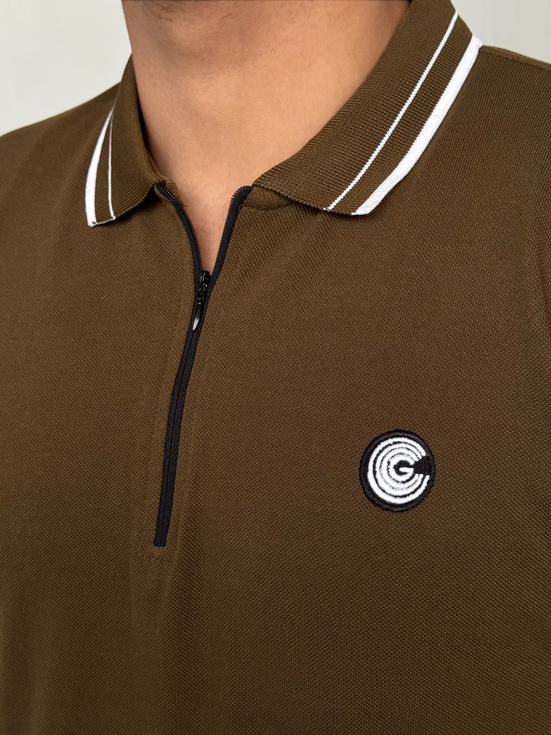 LUXURY COTTON HALF SLEEVES POLO-BROWN