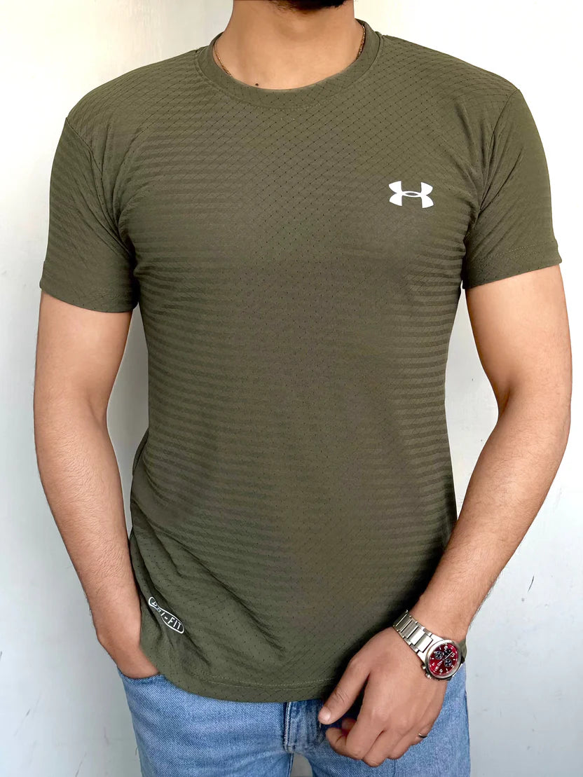 LYCRA STRETCHABLE STYLISH SHIRT-OLIVE GREEN