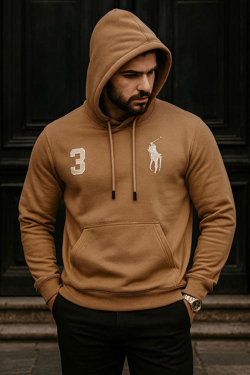 0.01 COZY CLASSIC FLEECE HOODIE-TAN