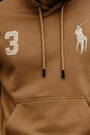 0.01 COZY CLASSIC FLEECE HOODIE-TAN